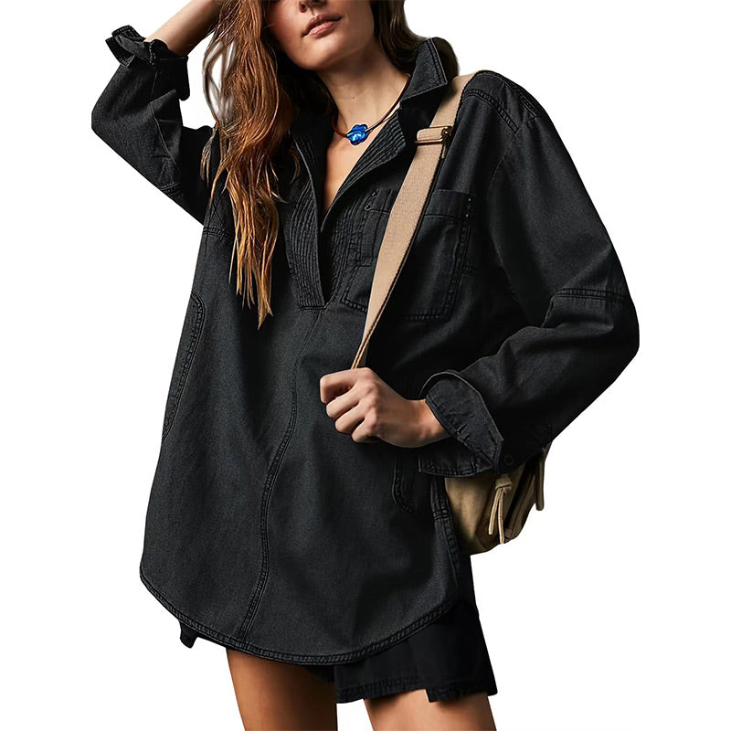 🔥Autumn Sale 50% OFF🔥Nomenoy® Women's Oversized Denim Pullover Clothing &
