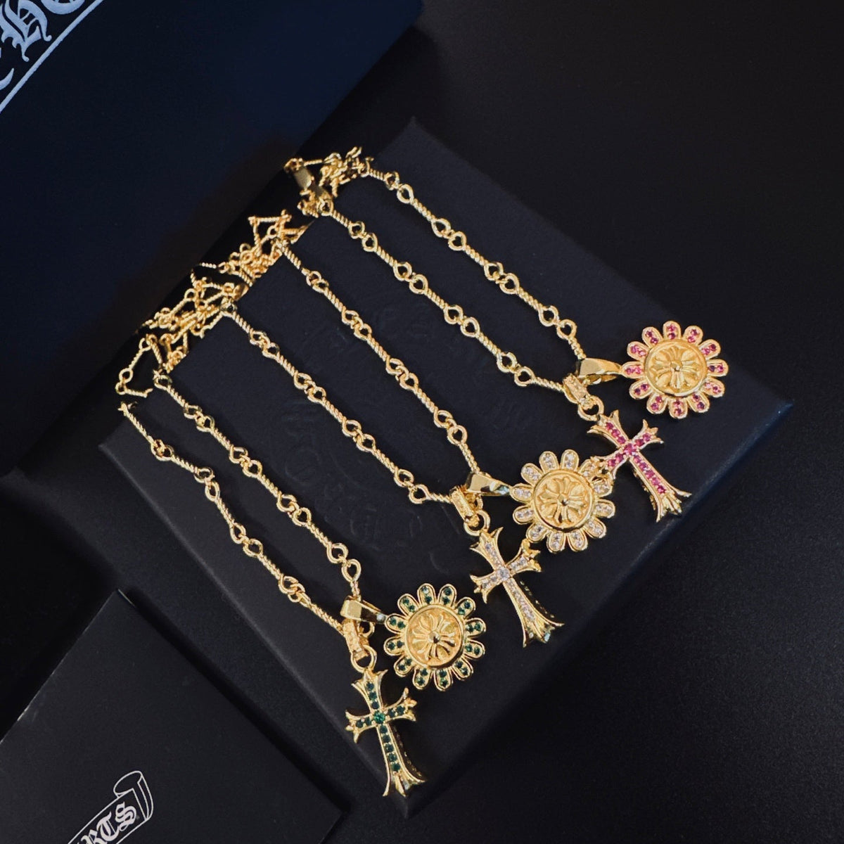 Martin Graham pendant necklace in polished metal-tone – front product view