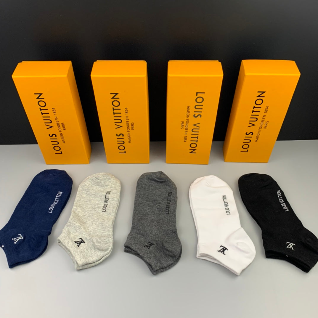 Louis Vuitton Cotton Ankle Socks - Box of 5 Pairs