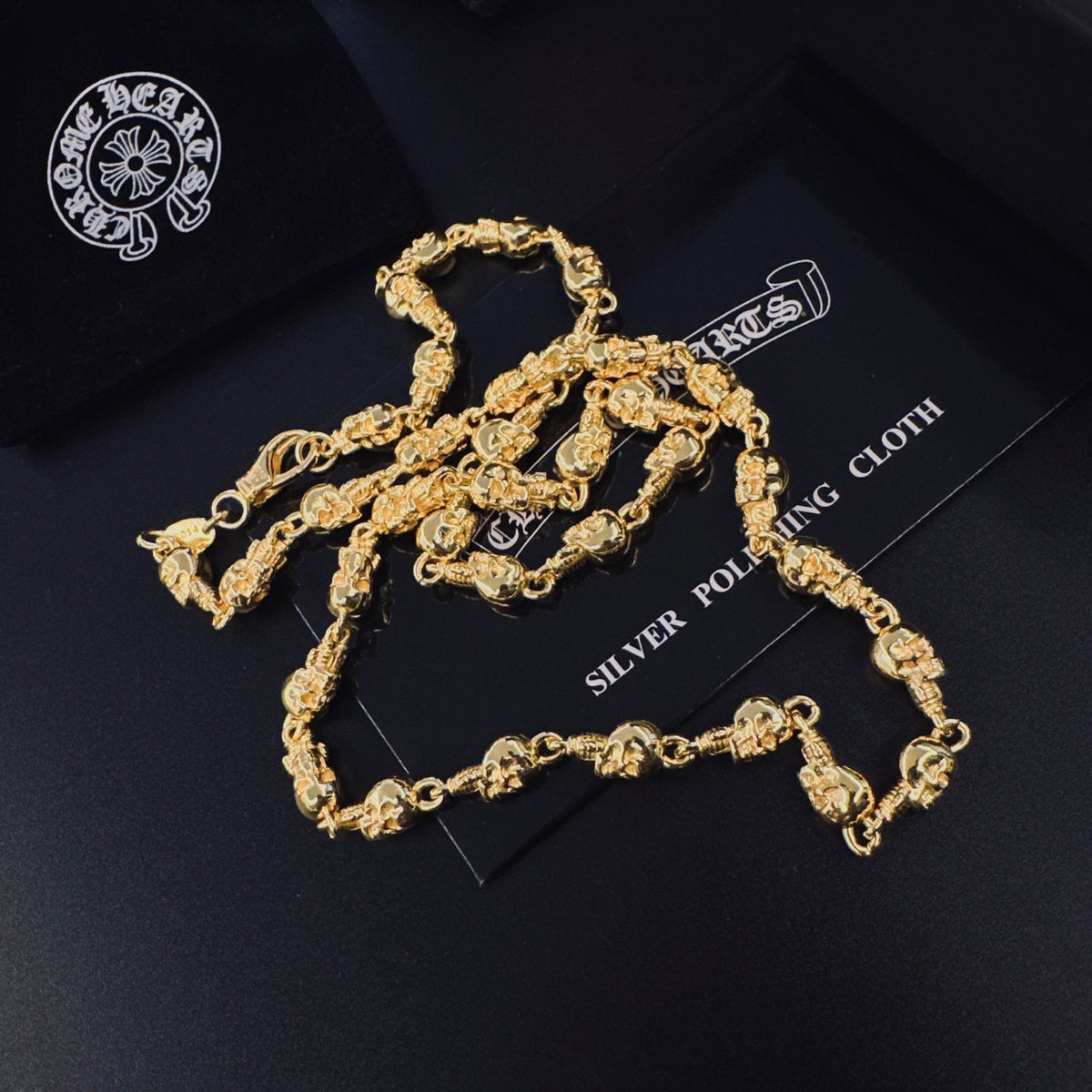 Martin Graham pendant necklace in polished metal-tone – front product view