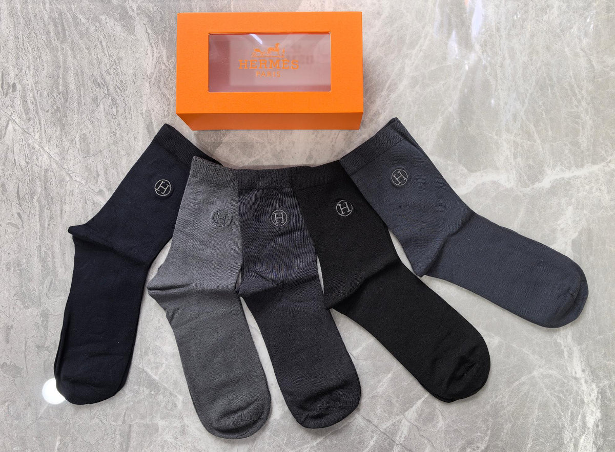 Hermes Business Crew Socks - 5-Pair Box