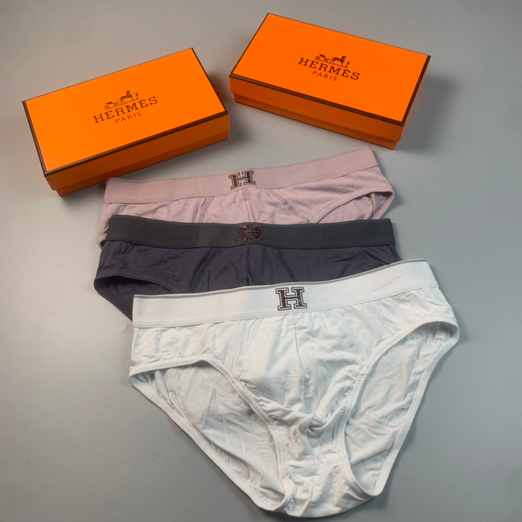 Hermes H-Detail Men's Briefs - 3-Piece Box