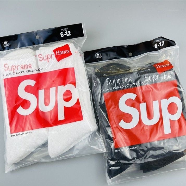 Supreme Cotton Crew Socks - 4-Pair Set