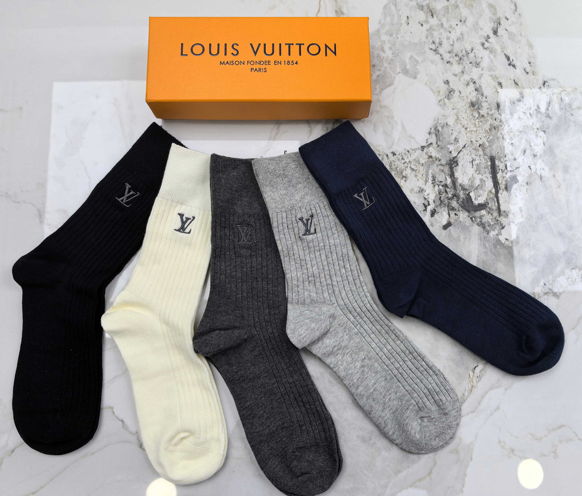 Louis Vuitton Small Initial Crew Socks - 5-Pair Set