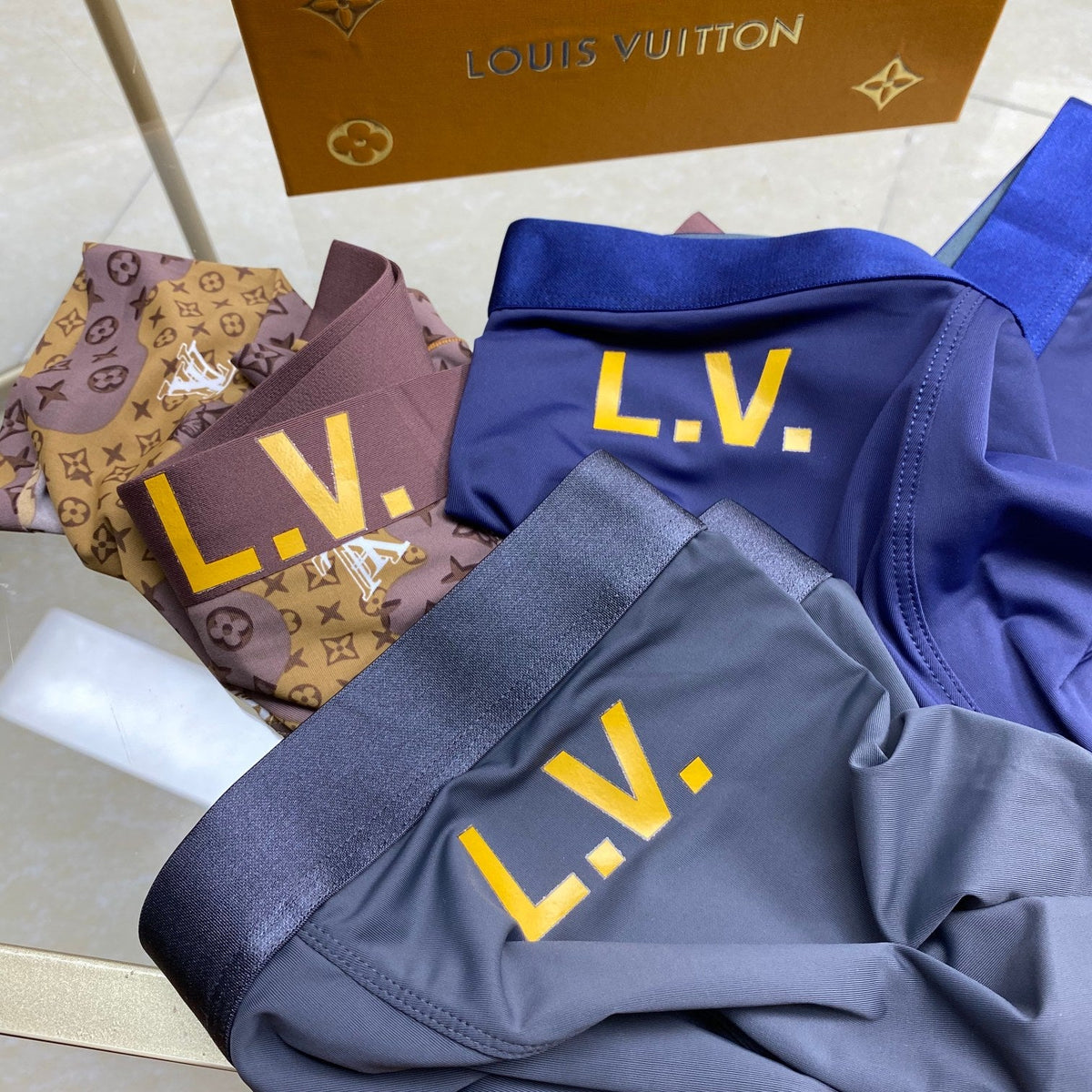 Louis Vuitton Ice-Silk Men's Boxer Briefs - 3-Piece Box - Sizes L-XXXL