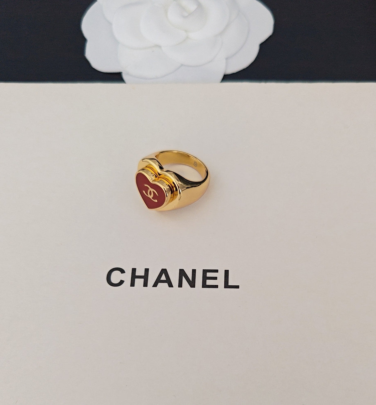 Heart Statement Ring in Gold-Tone detail view