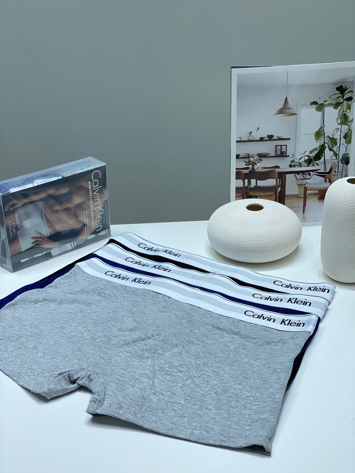 Calvin Klein Long-staple cotton Clean White Waistbands Men's Boxer Briefs - 3-Piece Box