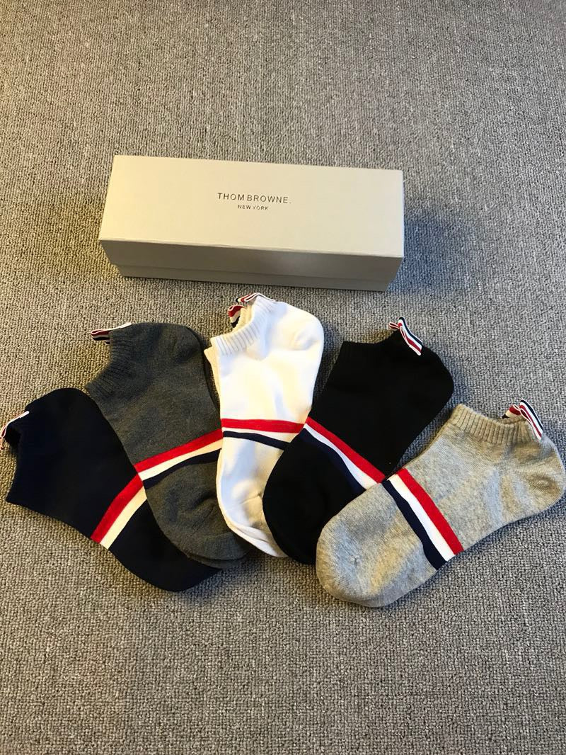 Thom Browne Cotton Crew Socks - 5-Pair Set