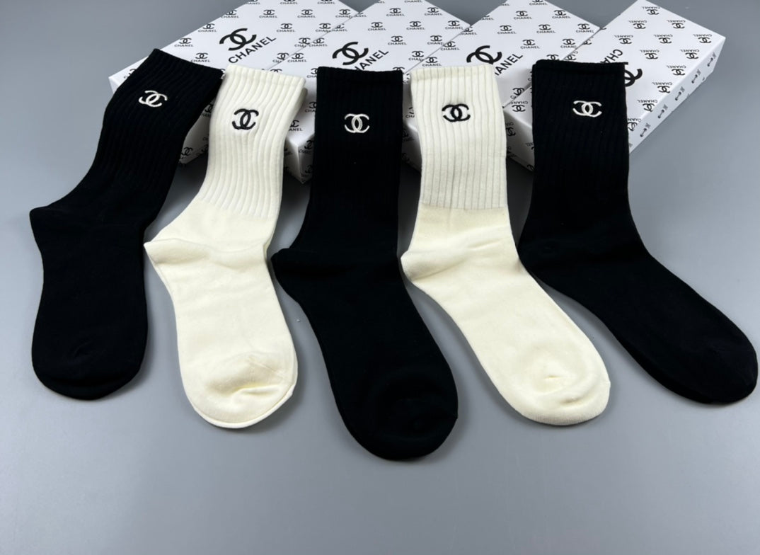 Chanel Crew Socks - 5-Pair Set
