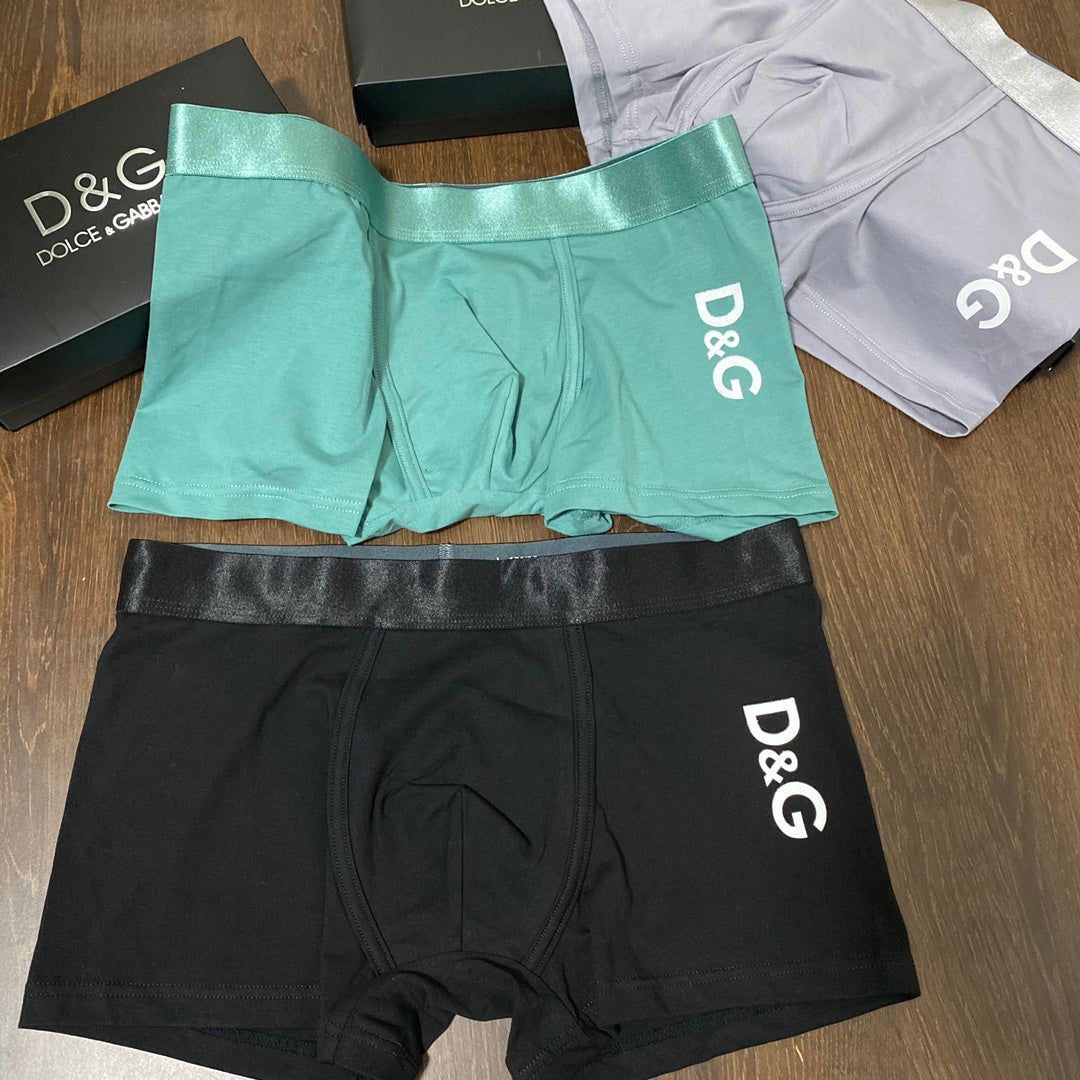 Dolce & Gabbana Clean Wordmark Men's Boxer Briefs - 3-Piece Box