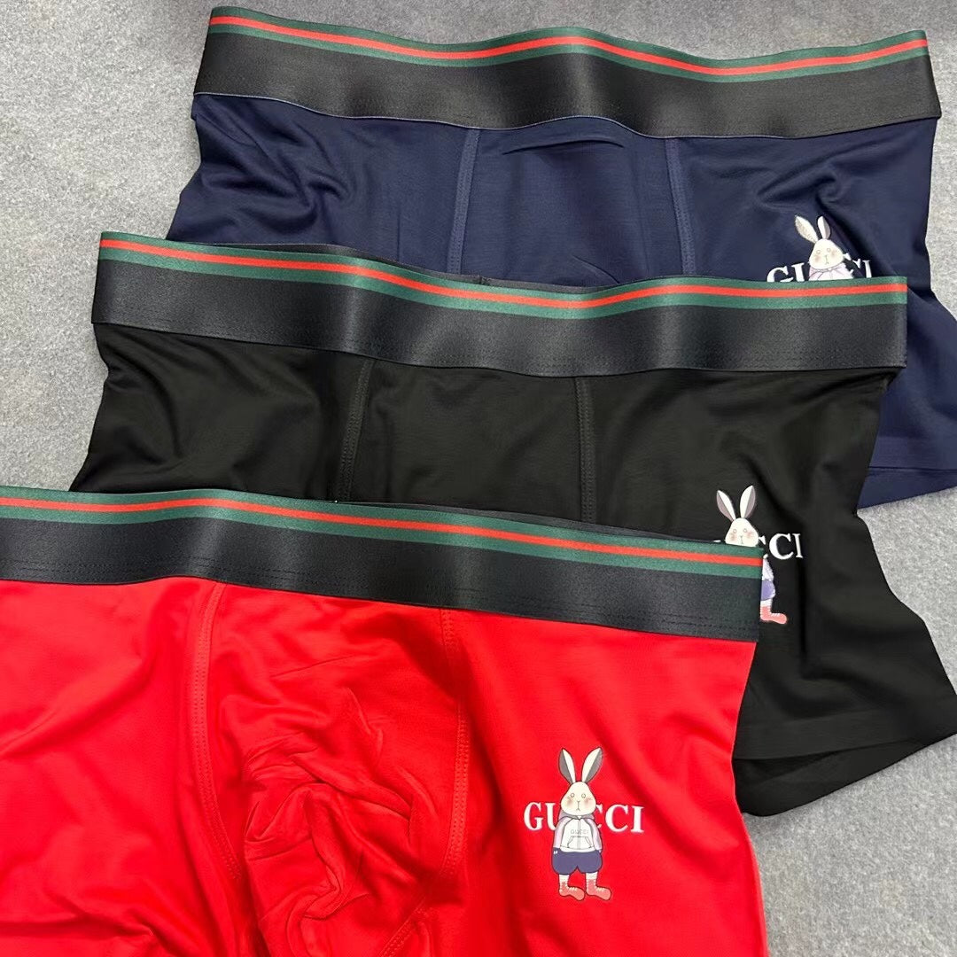 Gucci Contrast Waistbands And Understated Front Branding Men's Boxer Briefs - 3-Piece Box