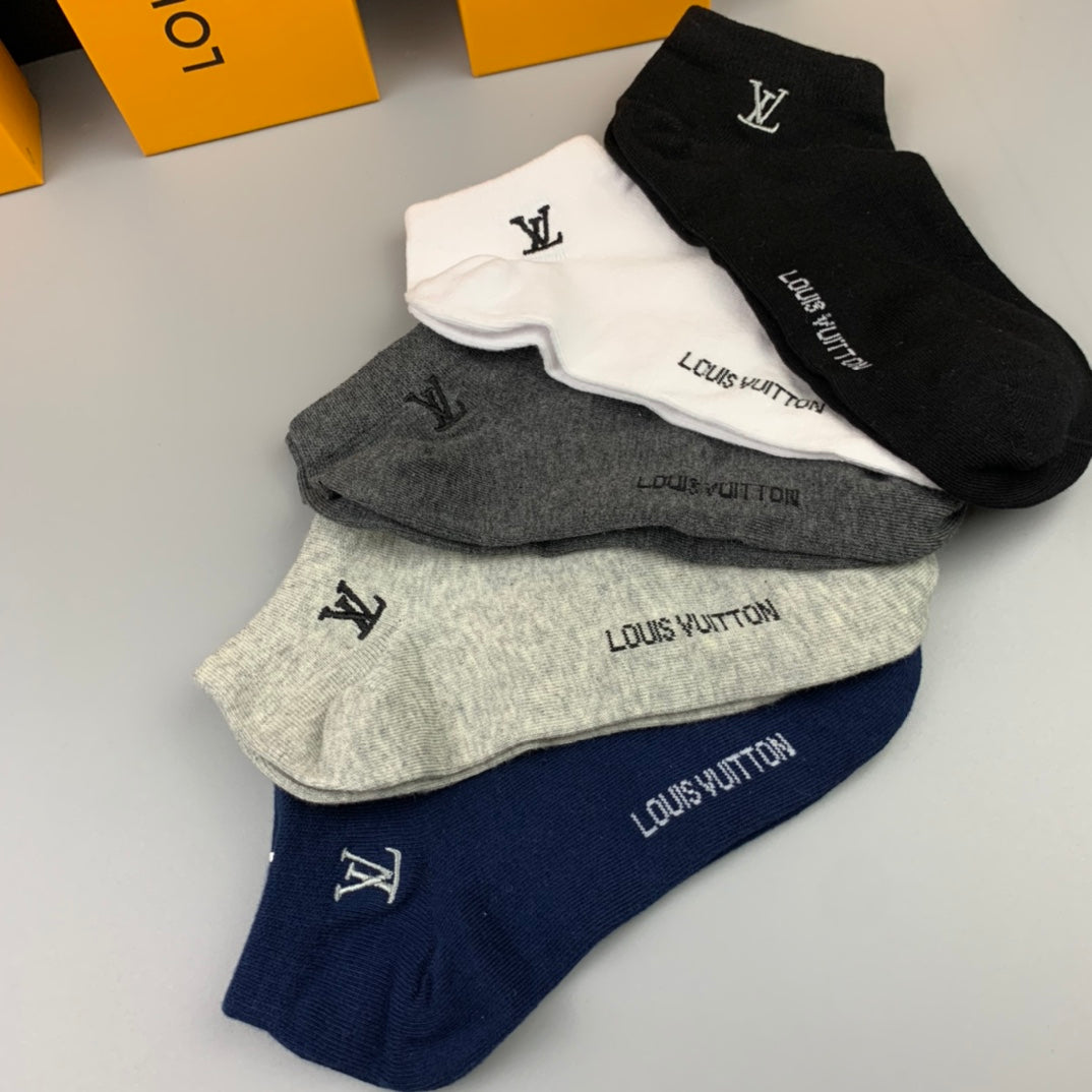 Louis Vuitton Cotton Ankle Socks - Box of 5 Pairs