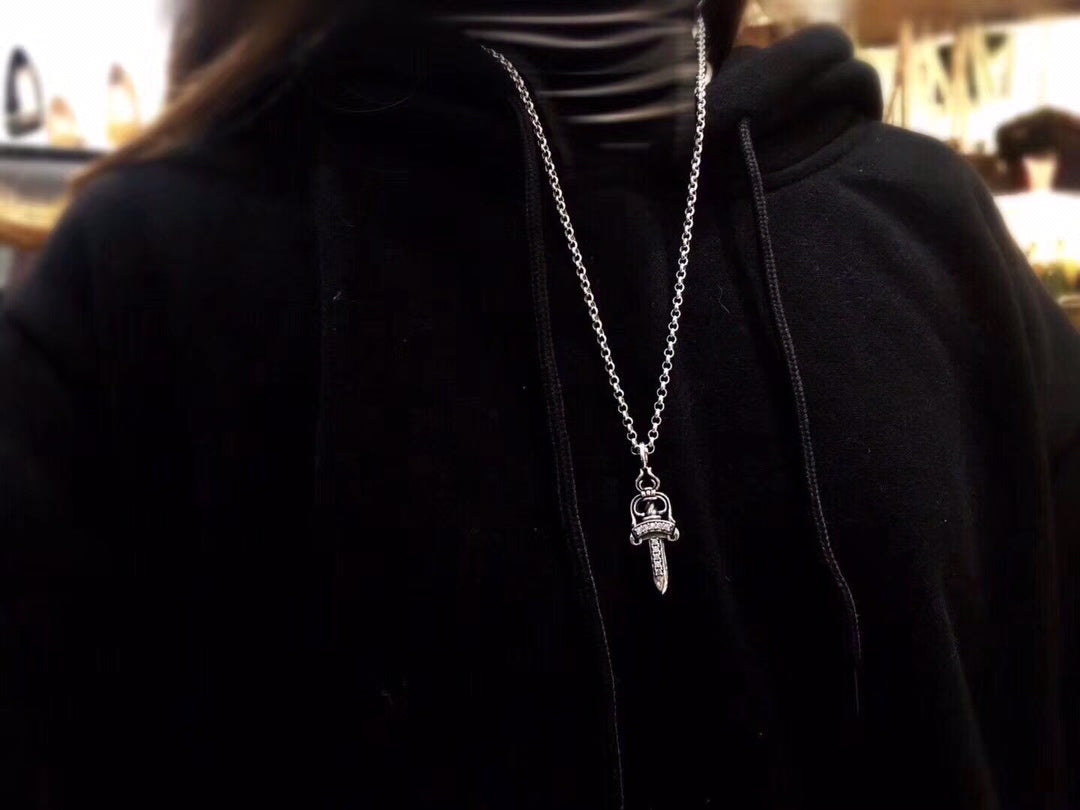 Martin Graham pendant necklace in polished metal-tone – detail view
