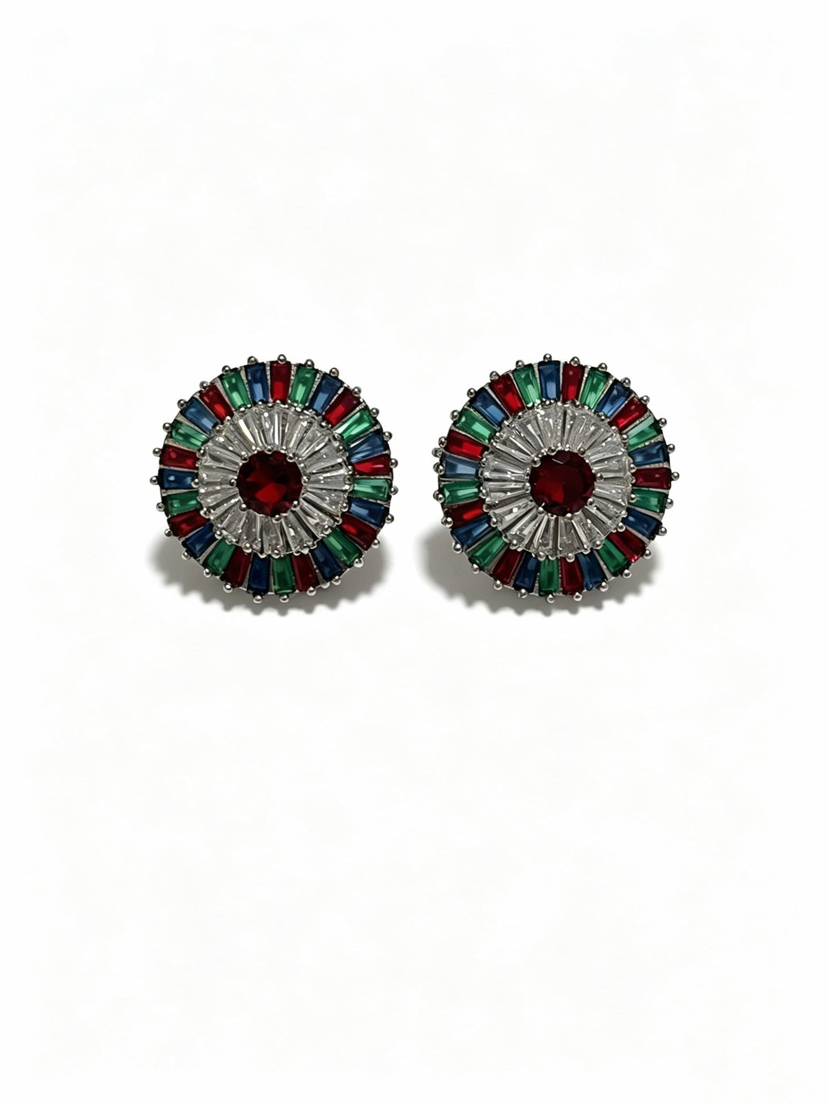 Martin Graham stud earrings in polished metal-tone – detail view