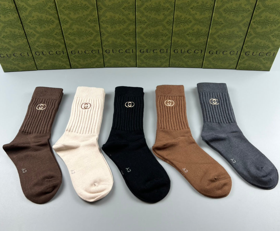 Gucci Ribbed Motif Crew Socks - Assorted Set