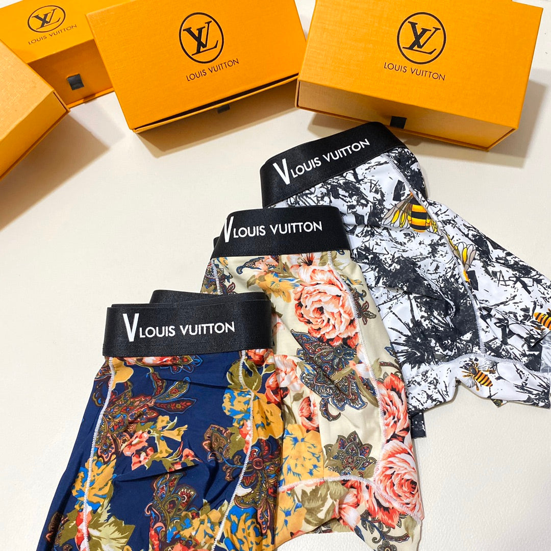 Louis Vuitton Ice-Silk Men's Boxer Briefs - 3-Piece Box - Sizes L-XXXL