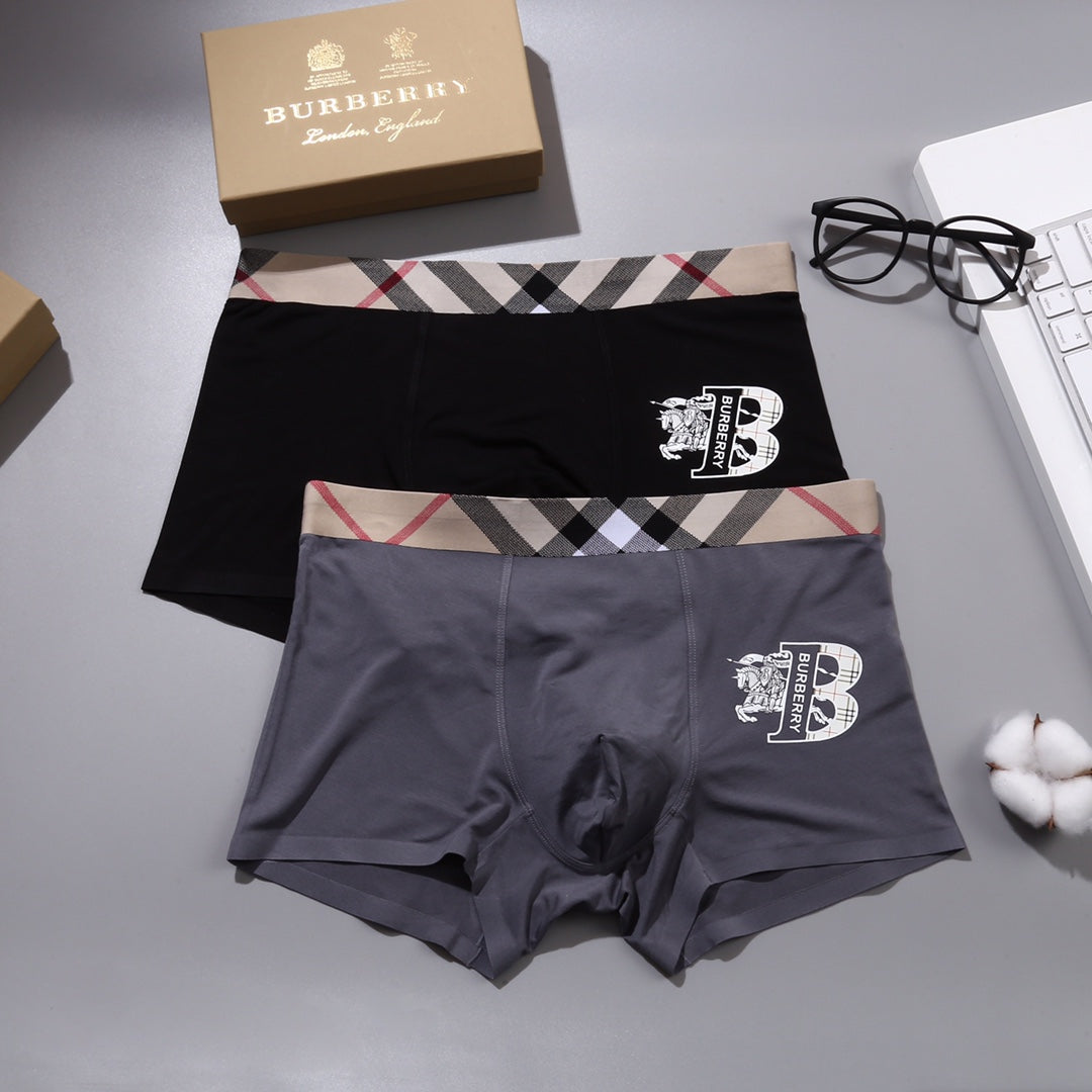 Burberry Check-Inspired Waistbands Men's Boxer Briefs - 3-Piece Box