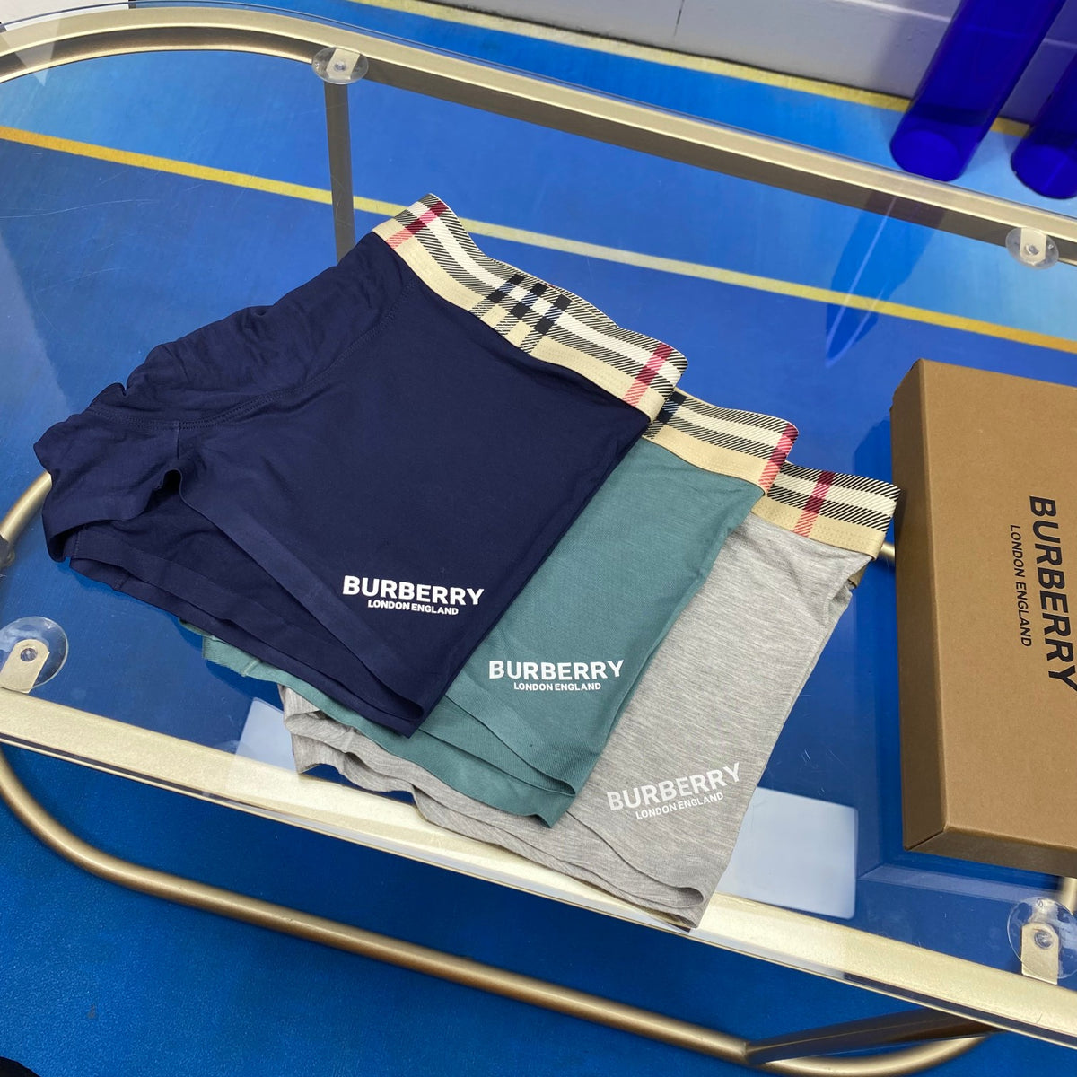 Burberry Check-Inspired Waistbands Men's Boxer Briefs - 3-Piece Box