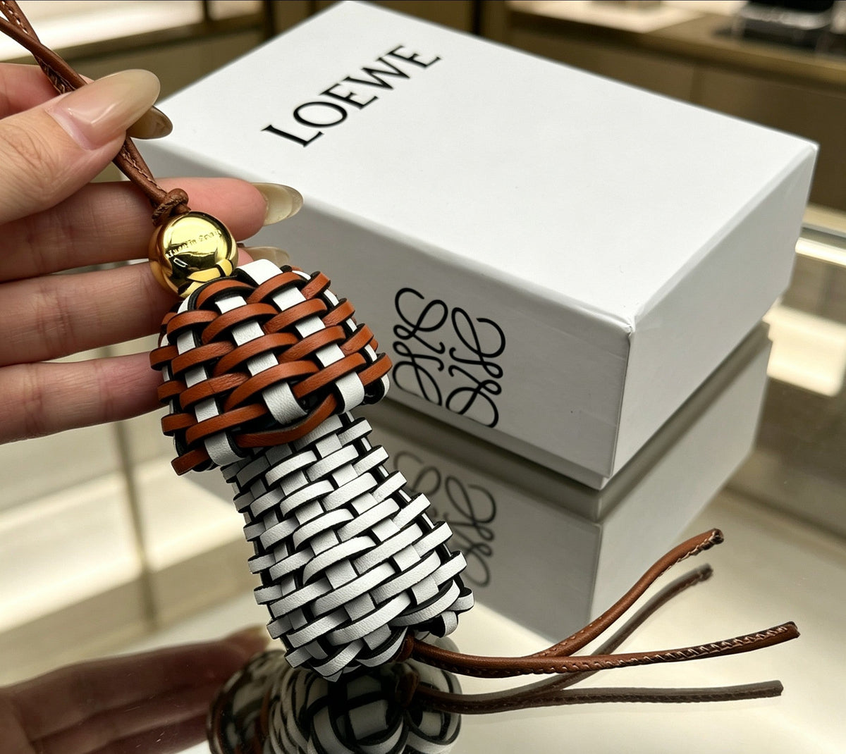 Martin Graham bag charm in polished metal-tone – detail view