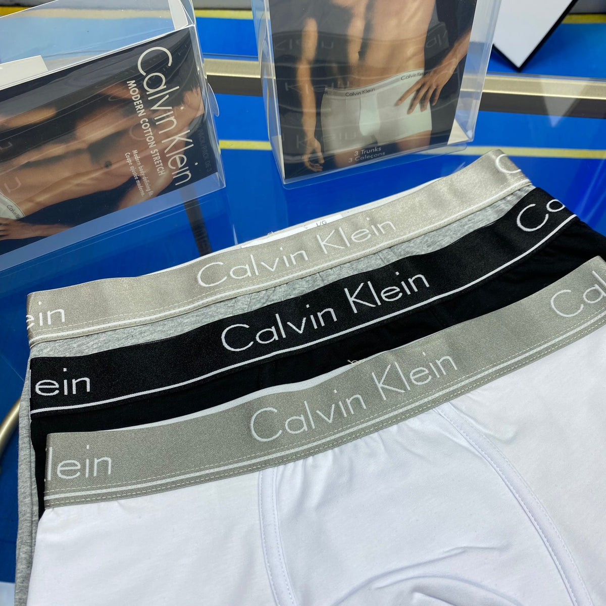Calvin Klein Cotton Tonal Logo Waistbands Men's Boxer Briefs - 3-Piece Box