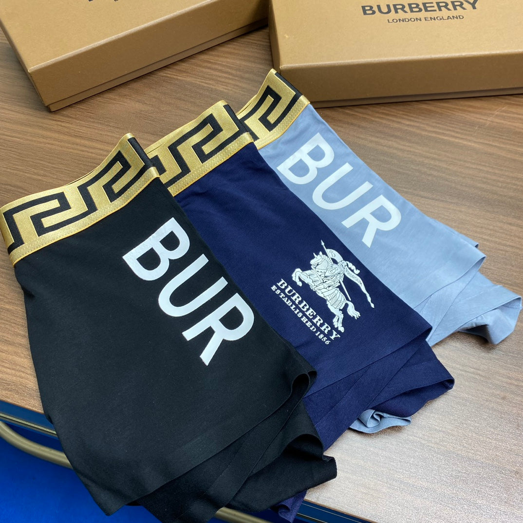 Burberry Modal Greek-Key-Style Waistbands And Horse Graphics Men's Boxer Briefs - 3-Piece Box