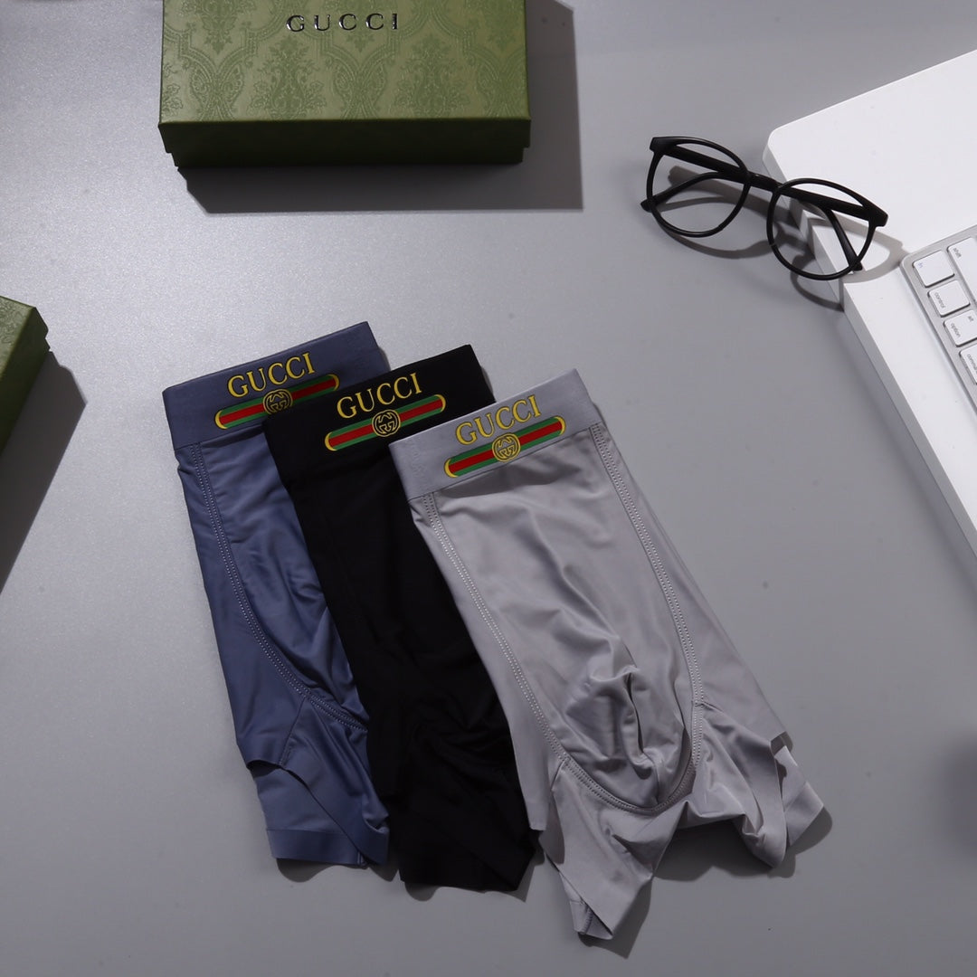 Gucci Red-And-Green Logo Men's Boxer Briefs - 3-Piece Box