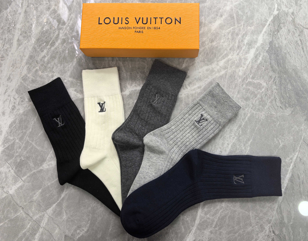 Louis Vuitton Cotton Crew Socks - 5-Pair Set
