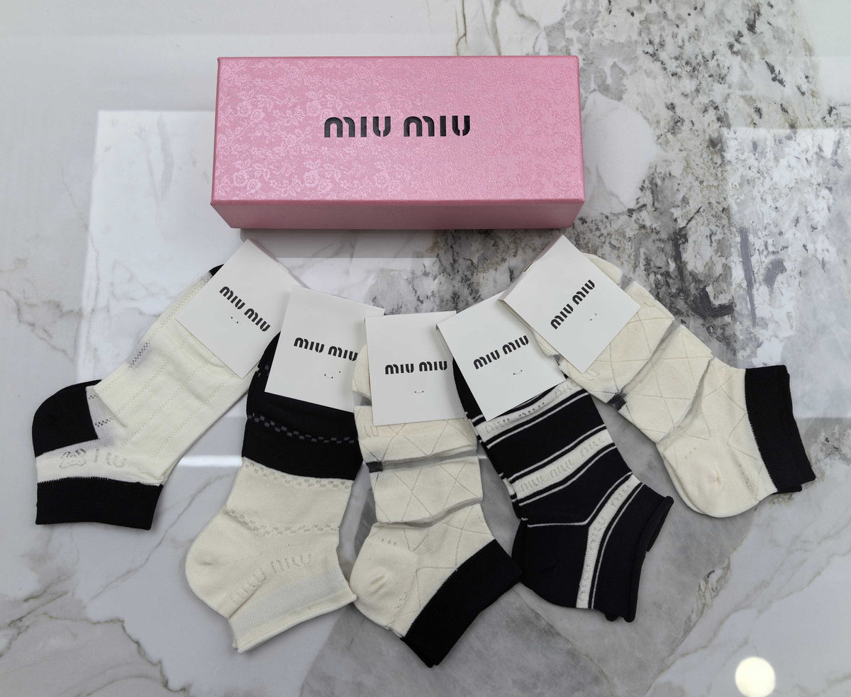 Miu Miu Modal No-Show Socks - 5-Pair Set
