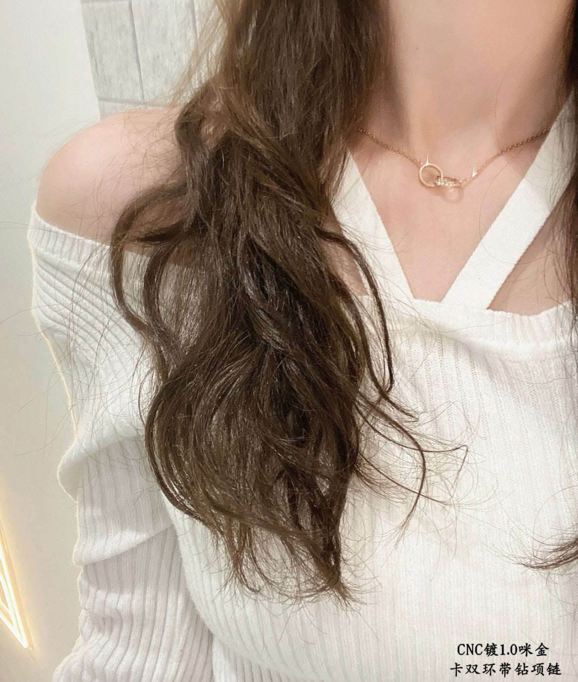 Martin Graham pendant necklace in polished metal-tone – detail view