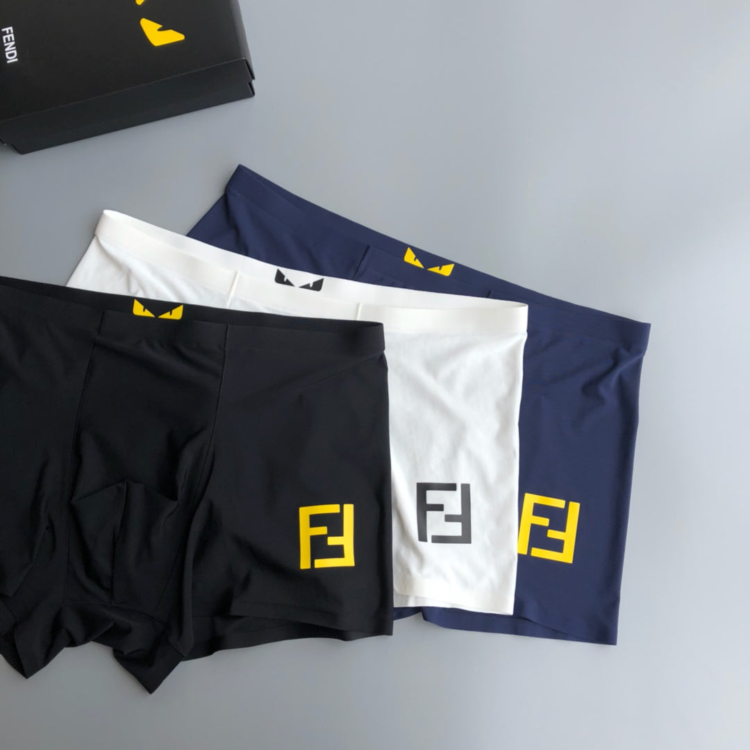 Fendi Goat-milk silk Small Eye Men's Boxer Briefs - 3-Piece Box