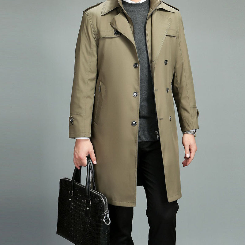 🎅Pre-Xmas Specials🎄Men's Casual Zippered Lapel Trench Coat Clothing &