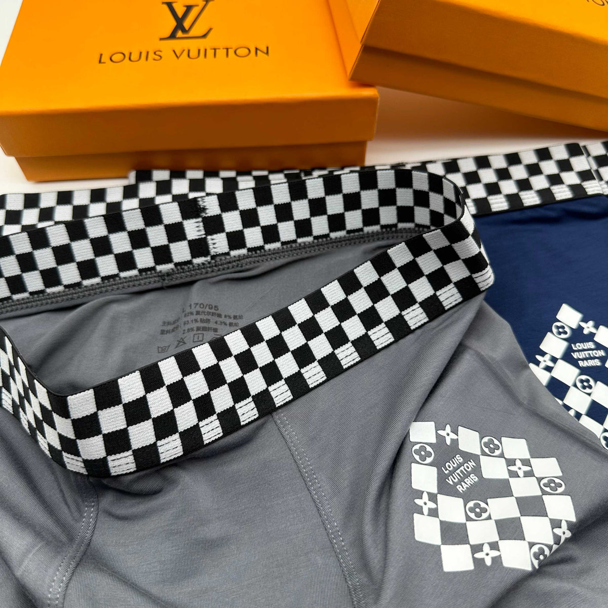 Louis Vuitton Navy, Black & Grey Men's Boxer Briefs - 3-Piece Box