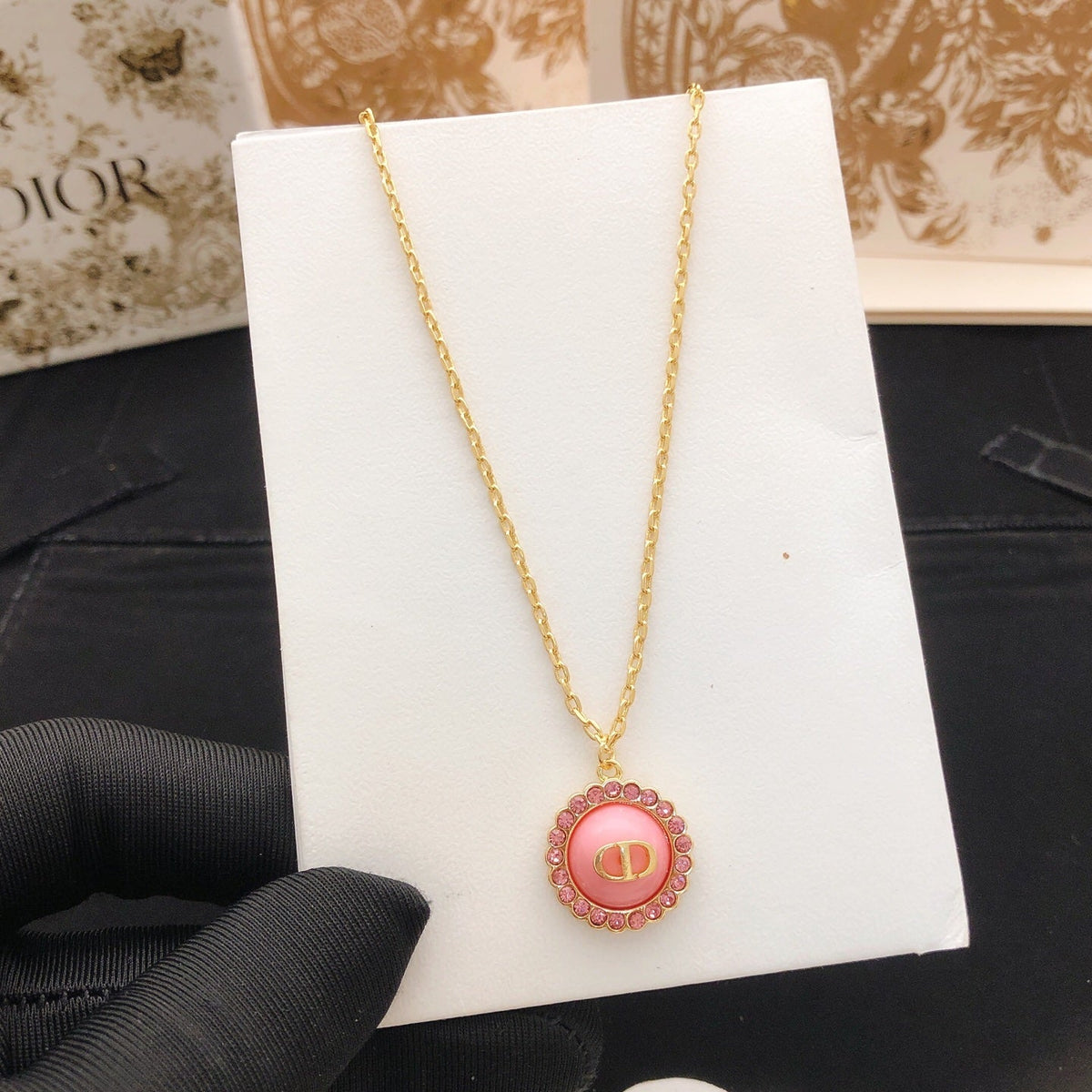 Martin Graham pendant necklace in polished metal-tone – detail view