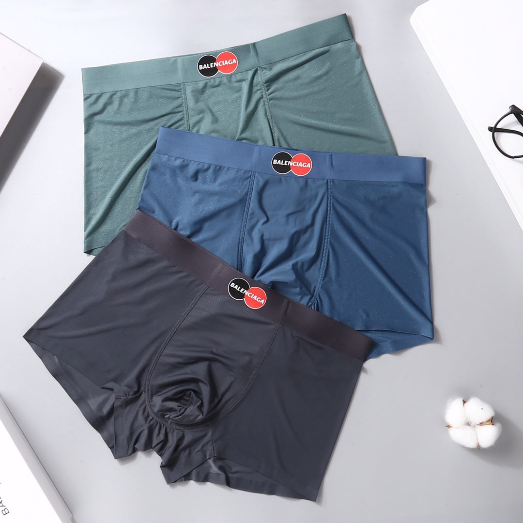 Balenciaga Circular Front Emblems Men's Boxer Briefs - 3-Piece Box