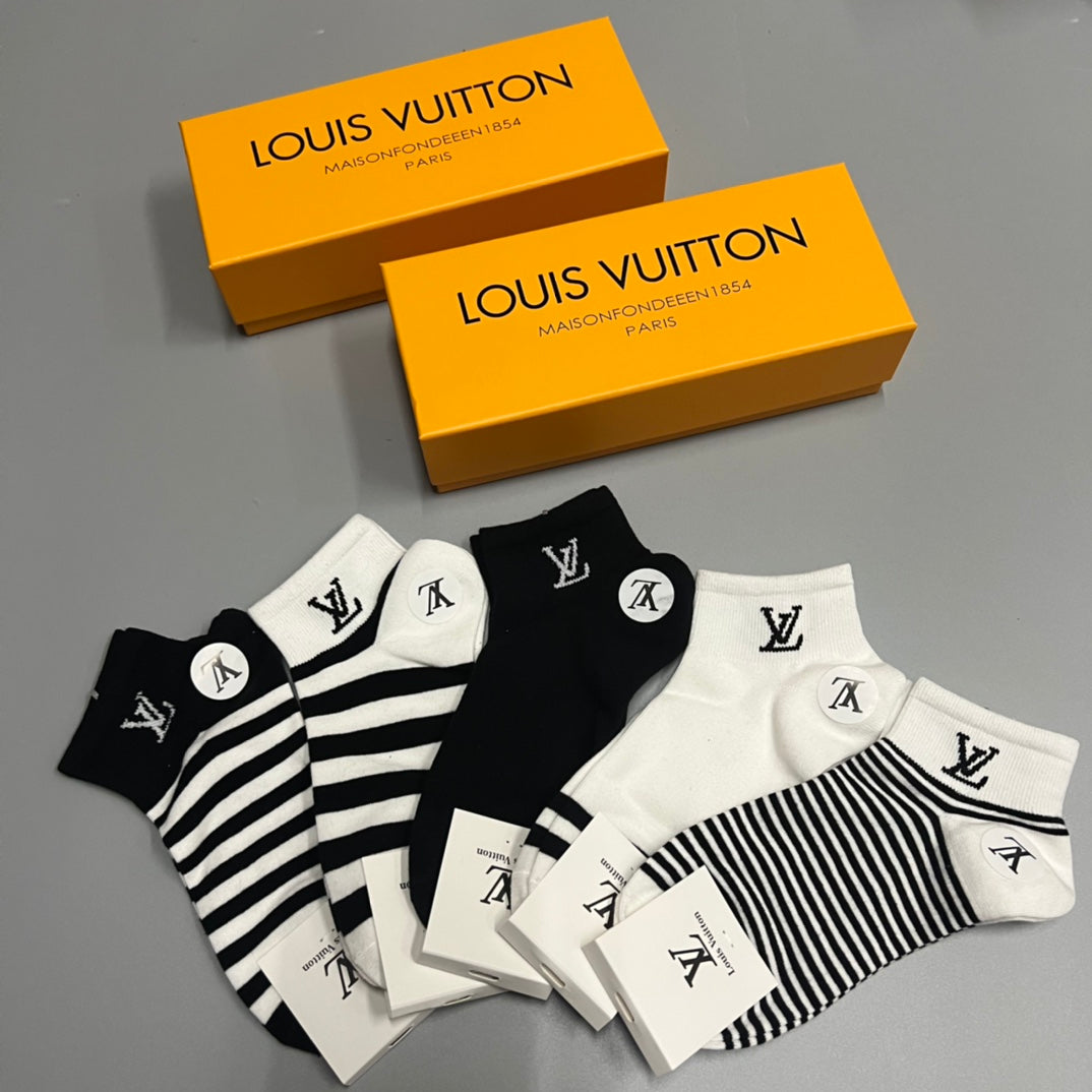 Louis Vuitton Small Initial Ankle Socks - 5-Pair Set