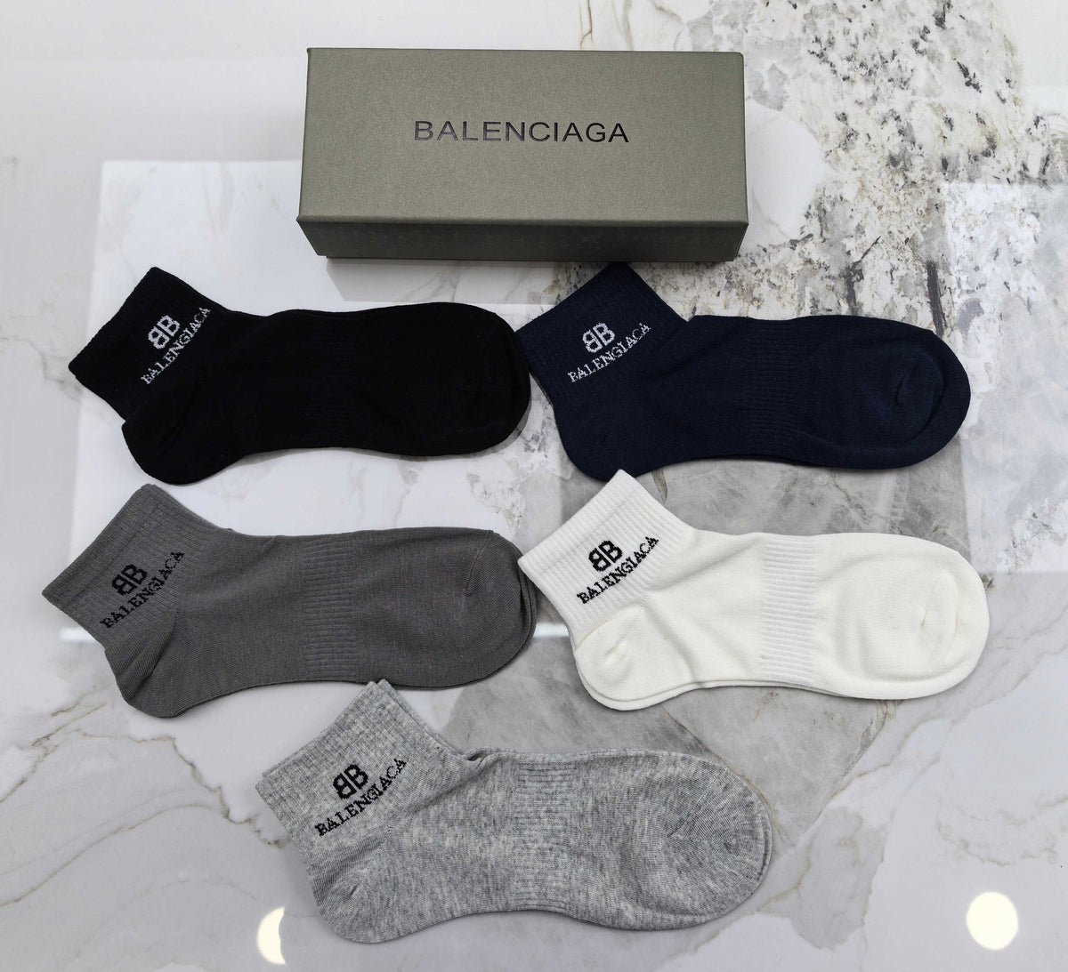 Balenciaga No-Show Socks - 5-Pair Set