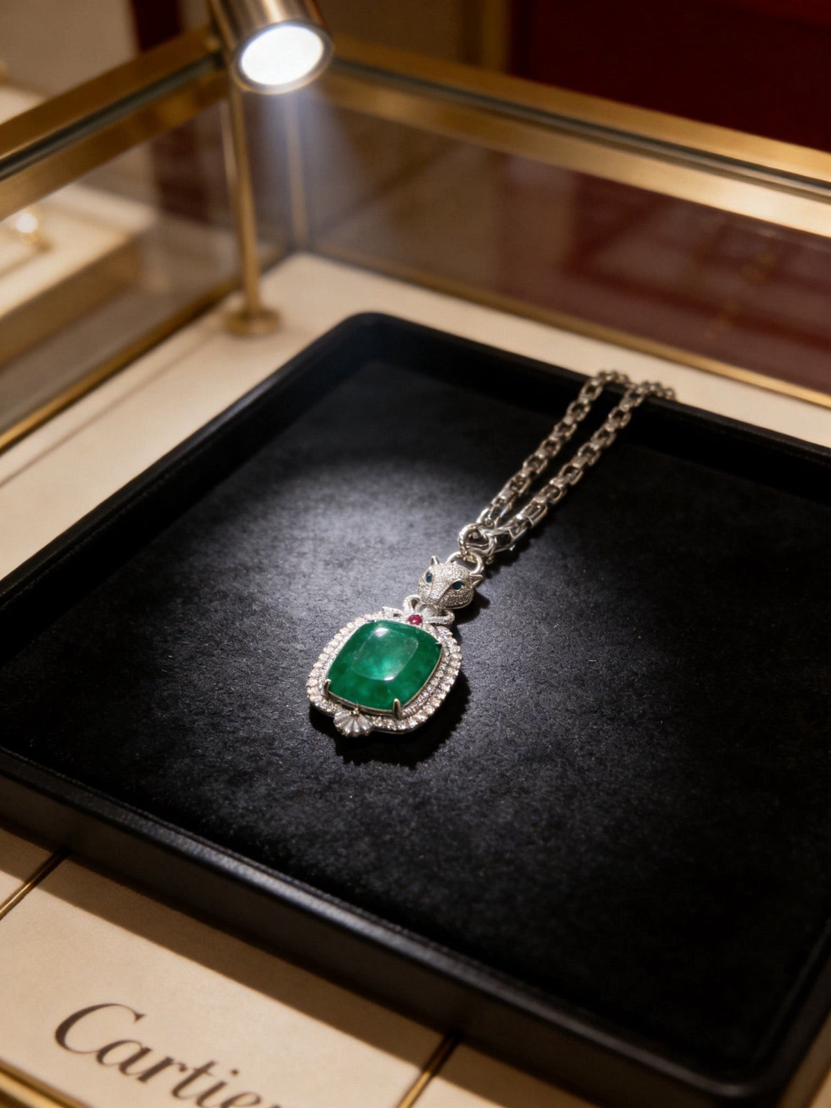 Martin Graham pendant necklace in polished metal-tone – detail view