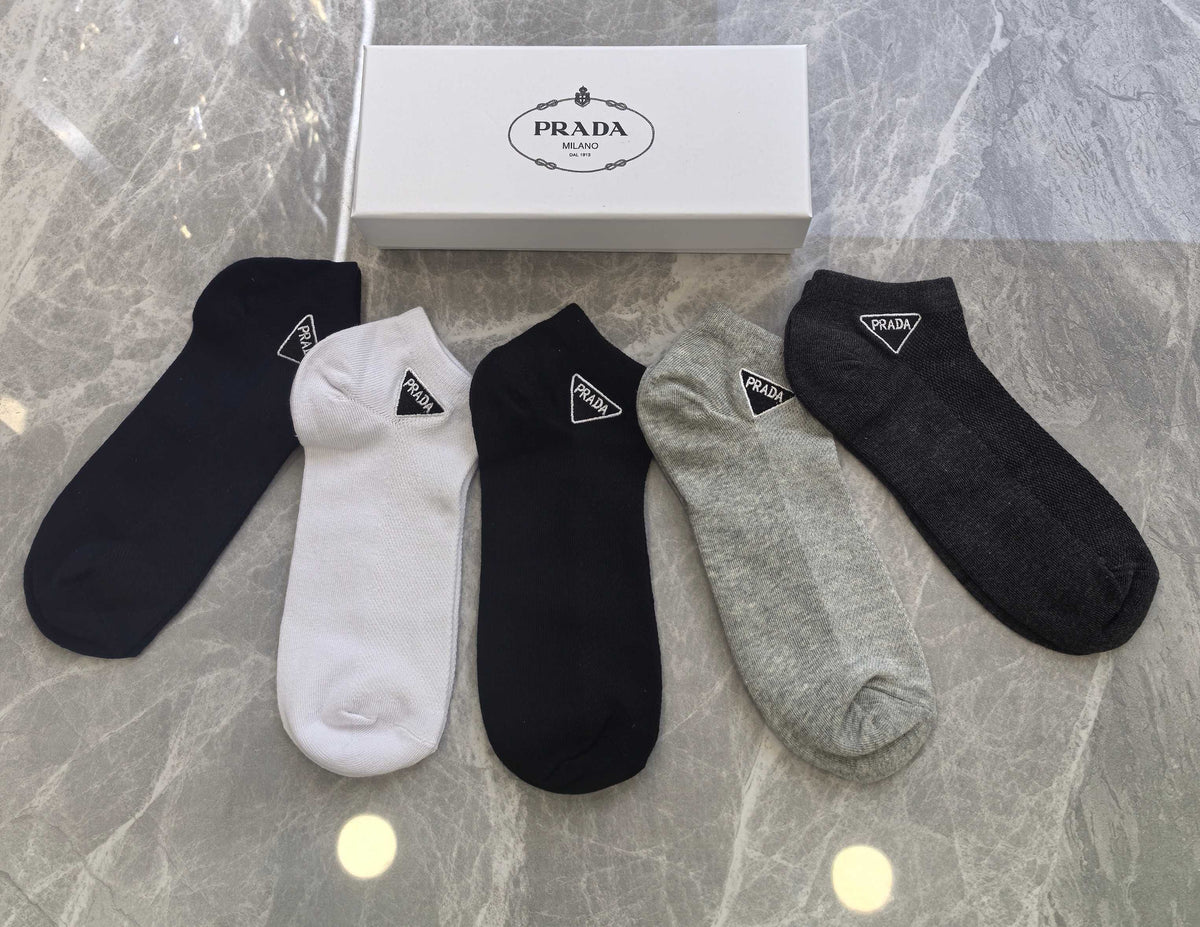 Prada Cotton Socks – 5-Pair Pack