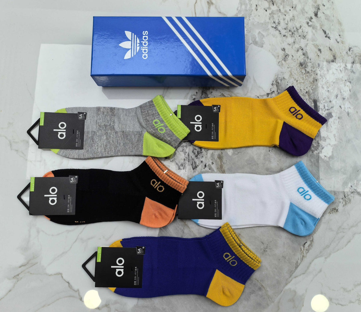 Alo Cotton No-Show Socks - 5-Pair Set