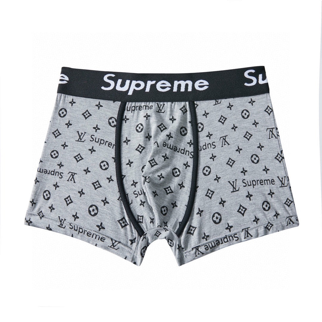 Louis Vuitton x Supreme Monogram-Style Graphics And Contrast Waistbands Men's Boxer Briefs