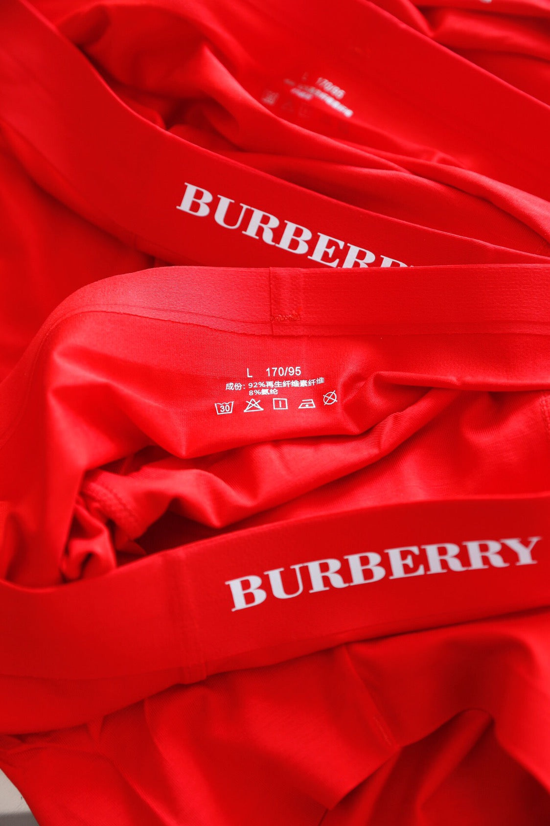 Burberry 95% Modal & 5% Spandex Red Edition Men's Boxer Briefs - 3-Piece Box