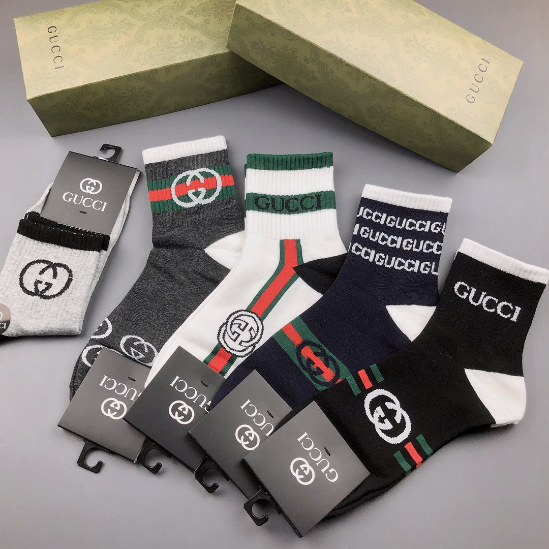 Gucci Classic Crew Socks - 5-Pair Box