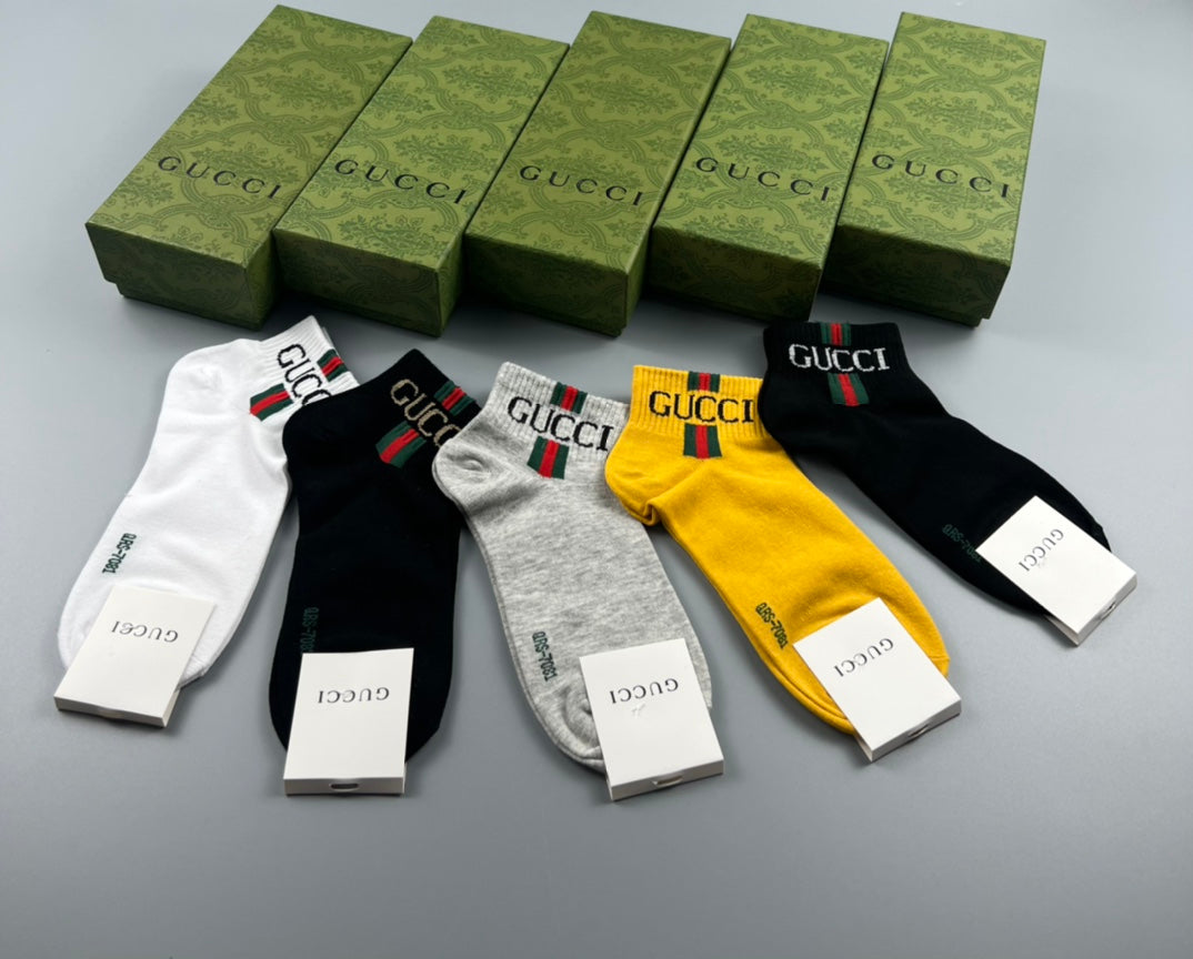 Gucci Color-Pop Logo Crew Socks - Box of 5 Pairs