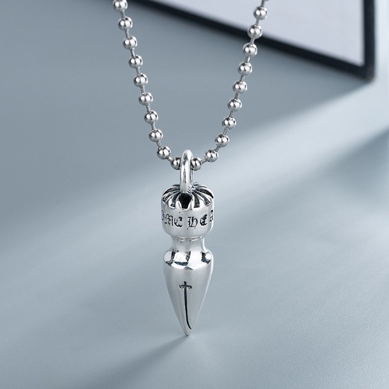 Martin Graham pendant necklace in polished metal-tone – detail view