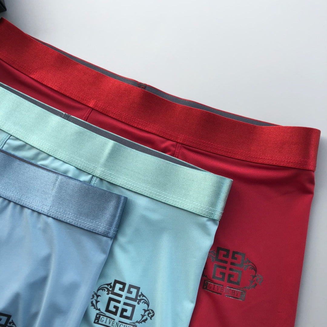 Givenchy Contrast Waistbands And Understated Front Branding Men's Boxer Briefs - 3-Piece Box