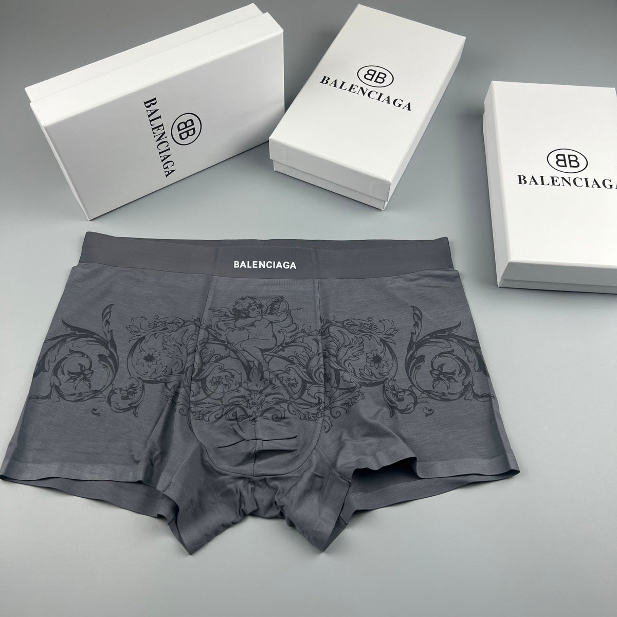 Balenciaga Illustrated Front Graphics Men's Boxer Briefs - 3-Piece Box