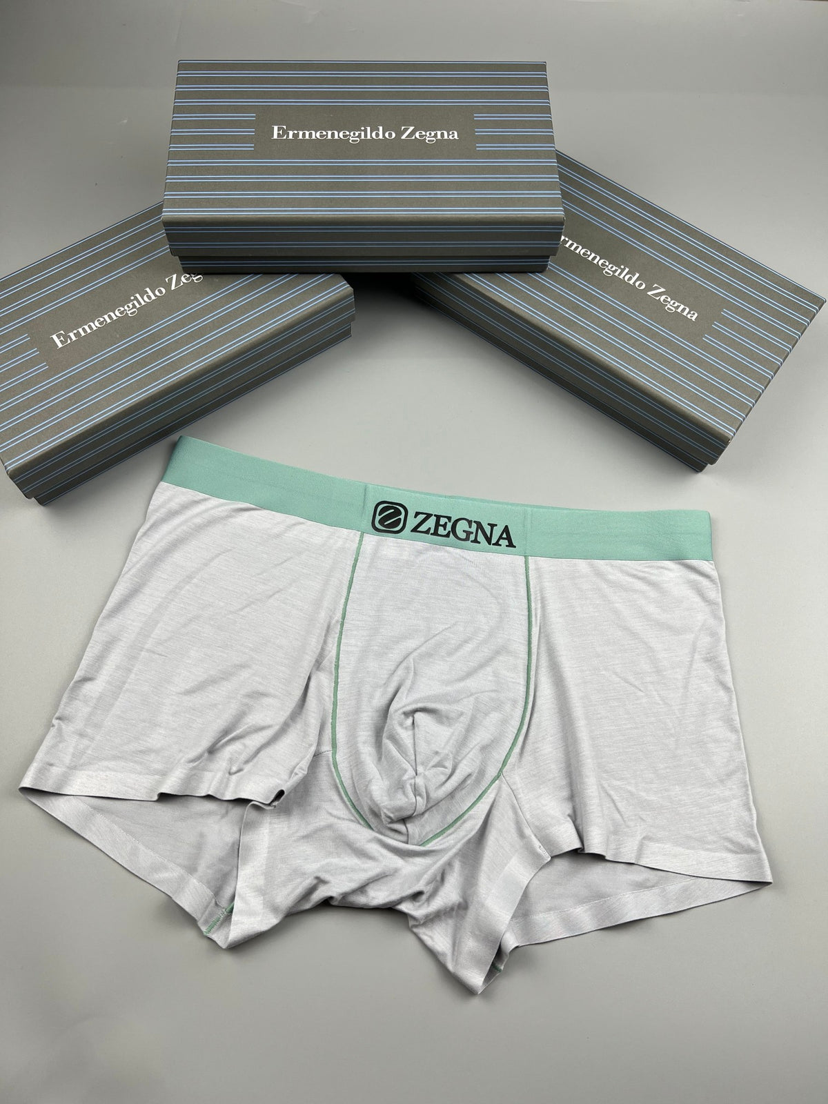 Ermenegildo Zegna Modal Red-And-Green Waistband Accents Men's Boxer Briefs - 3-Piece Box