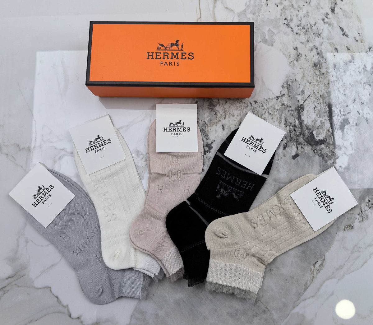 Hermes No-Show Socks - 5-Pair Set