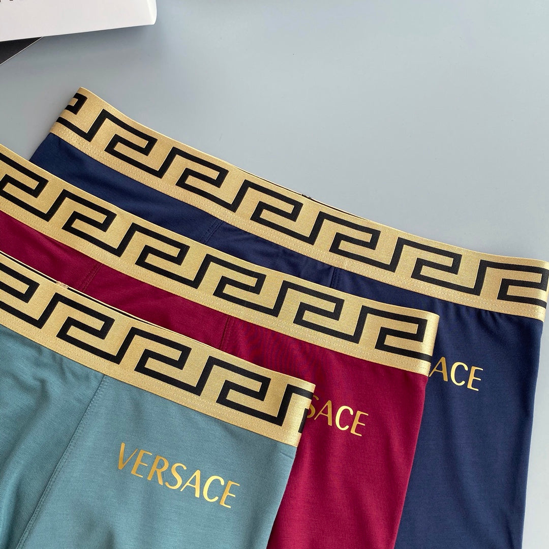 Versace Greek-Key Waistbands Men's Boxer Briefs - 3-Piece Box