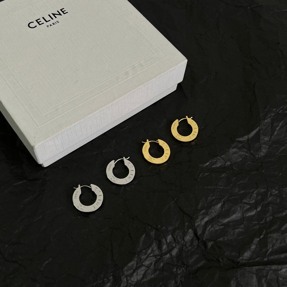 Martin Graham earrings in polished metal-tone – detail view